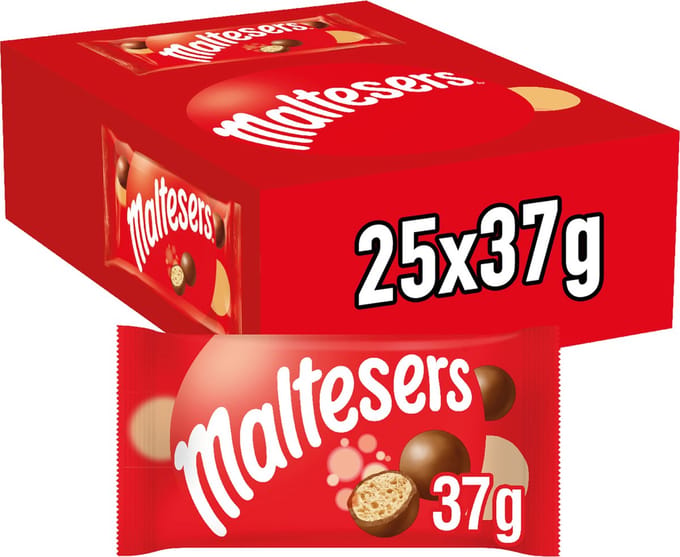 Maltesers Singles - melk chocolade snoepjes - uitdeelzakjes 25x37g