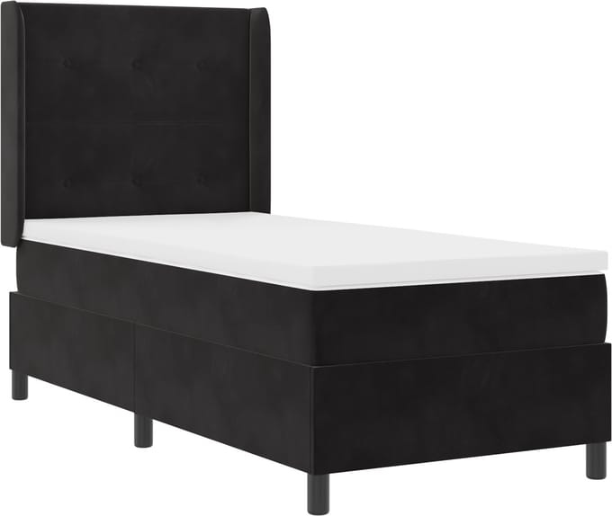 vidaXL - Boxspring - bed - met - hoofdeinde - Zwart - 80 - x - 200 - cm - Fluweel