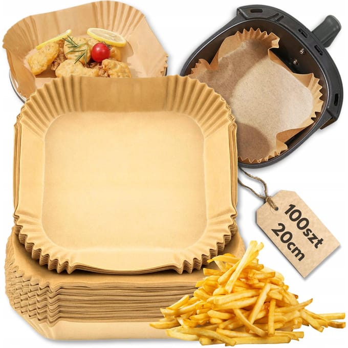 100x Airfryer Bakpapier 20x20cm - Dik & Anti-aanbak