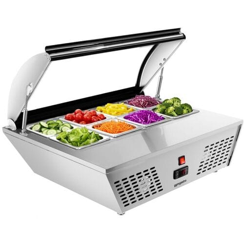 GGM Gastro Tisch-Kühlvitrine / Aufsatzvitrine - 67 Liter - 760mm - für 8x GN 1/6 oder 4x GN 1/3 Zilver
