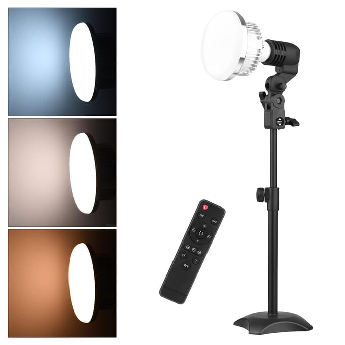 LED-verlichtingsset voor tafelfotografie met 85W gloeilamp dimbaar 3200K5500K + E27 fitting + EU Plug
