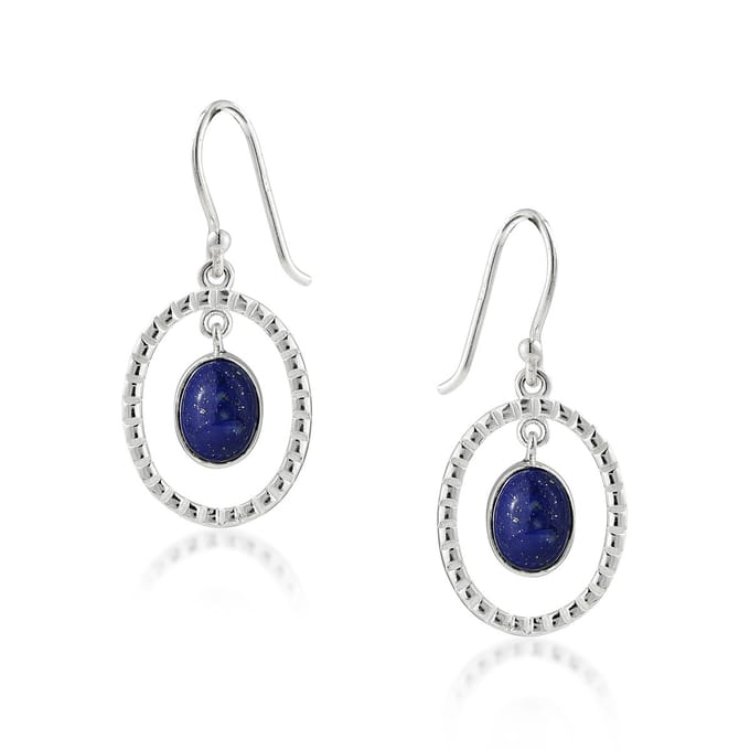 SilverGems Zilveren oorhangers met Lapis Lazuli edelstenen