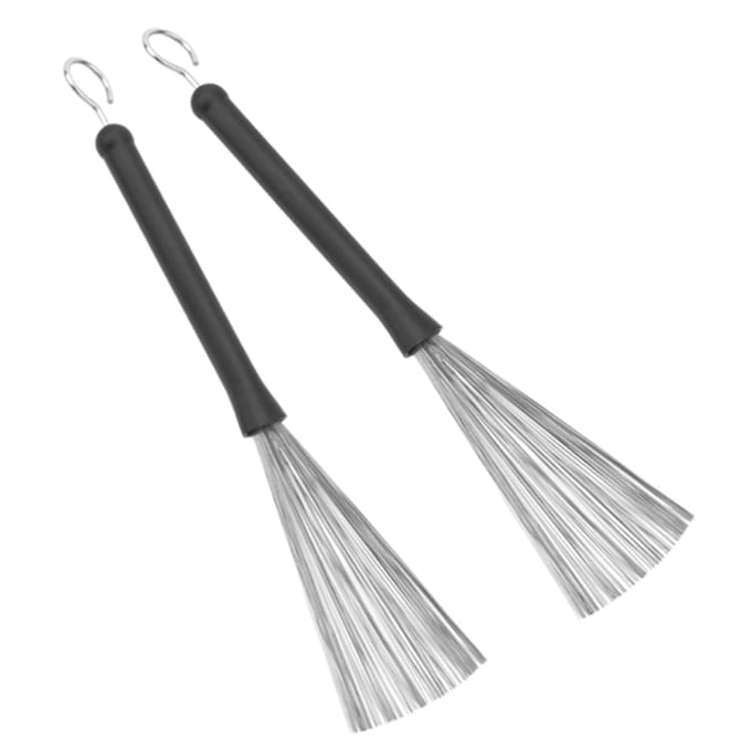 2 stuks Drumstokken Rubber Roestvrij Staaldraad Intrekbaar Jazz Percussie Accessoires gray