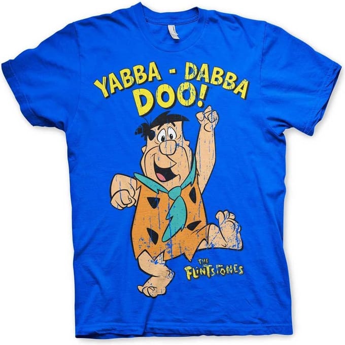 The Flintstones Heren Tshirt -S- Yabba-Dabba-Doo Blauw