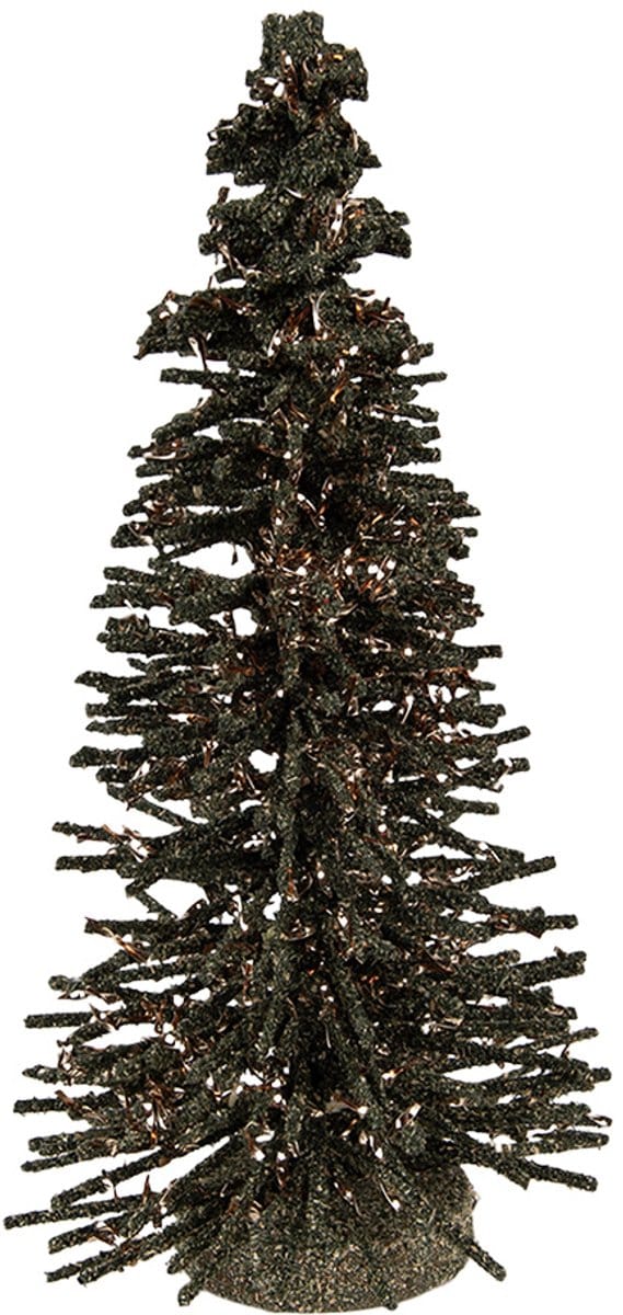 Clayre & Eef Kerstdecoratie Beeld Kerstboom Ø 14x25 cm Groen Hout