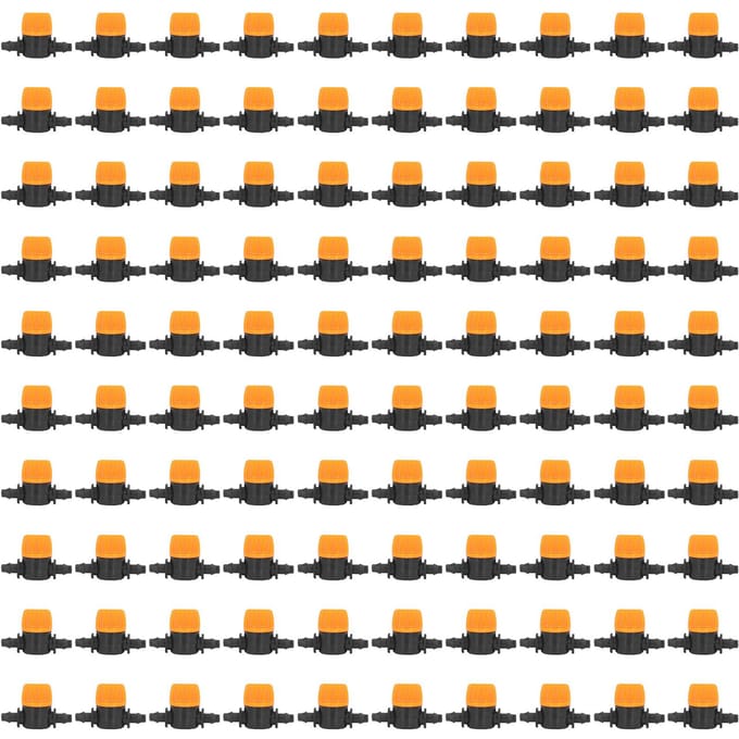100 Pcs 4/7 Valve Barbelée Irrigation Mini Tuyau Vanne d'Eau Vanne Type Traversant Vanne Tube de Brumisation pour