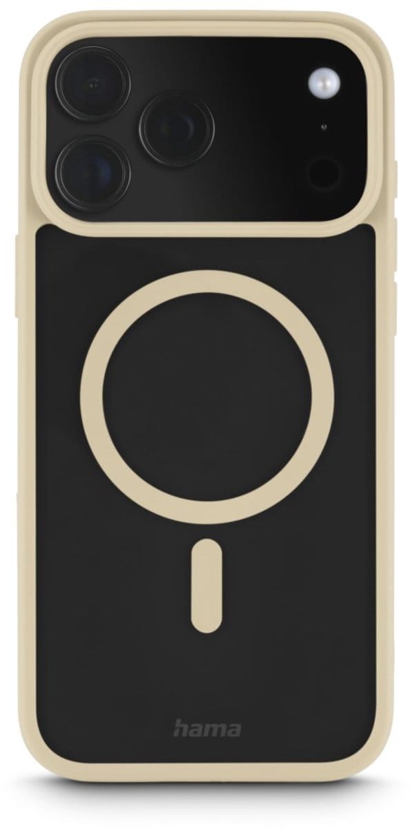 Hama Cover Apple iPhone 17 Pro Max Beige MagSafe compatible, Inductieve lading