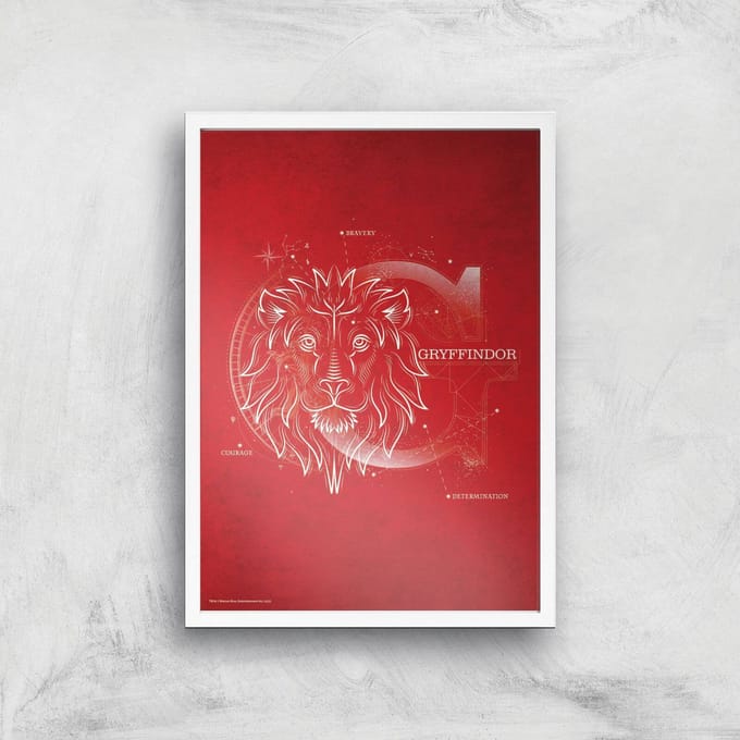 Harry Potter Gryffindor Giclee Art Print - A2 - White Frame