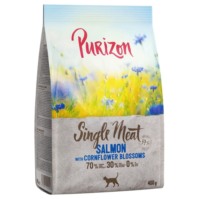 400g Single Meat Zalm met Korenbloembloesem Purizon Kattenvoer