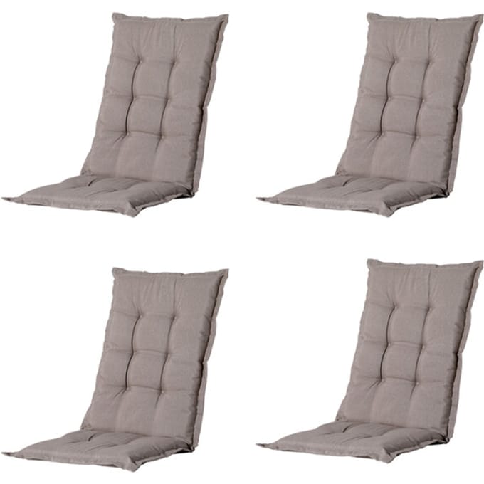 Madison - Tuinstoelkussen Lage Rug Basic taupe - Ca. 105x50 cm - Set van 4