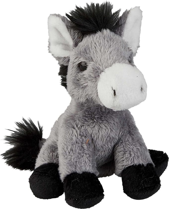 Ravensden Knuffel Ezel - 15 cm - grijs - ezel knuffeldier - pluche