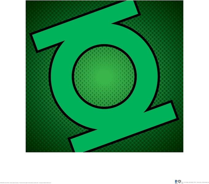 Green Lantern Logo Print 40x40cm