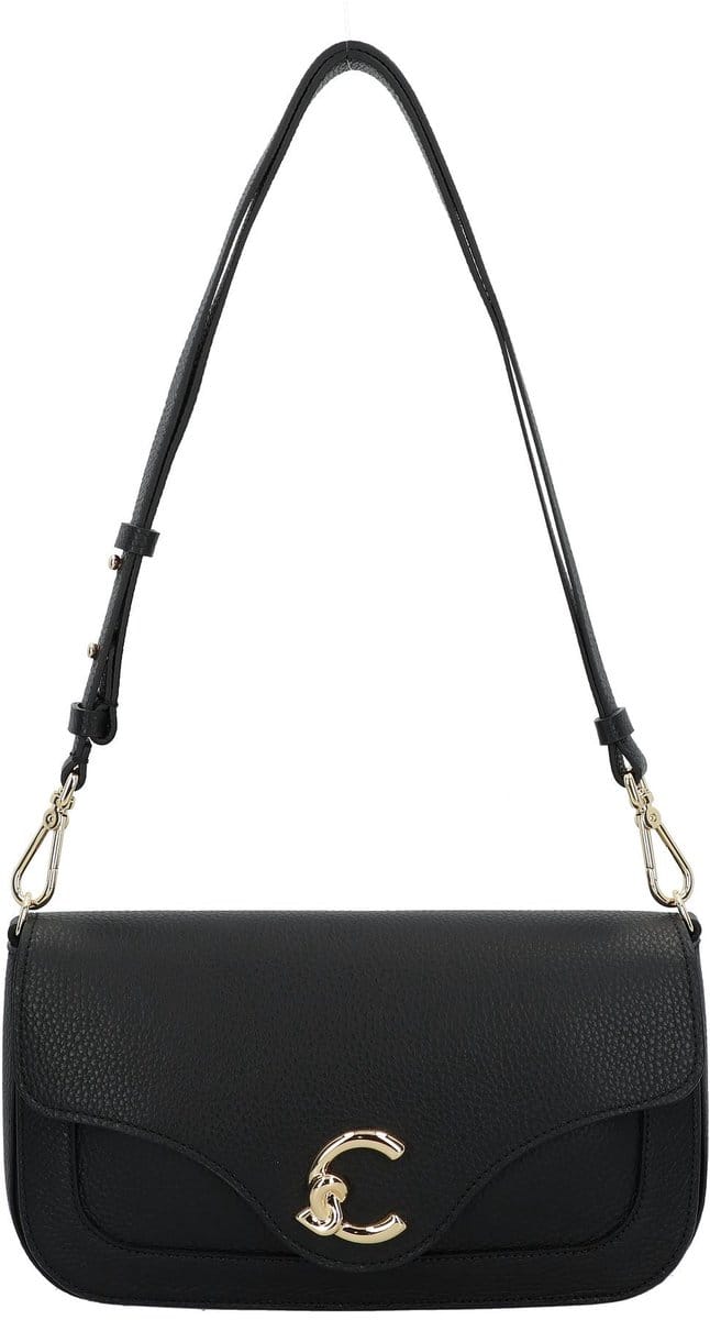 COCCINELLE Leren schoudertas C-Me Handbag Grainy Leather Noir zwart