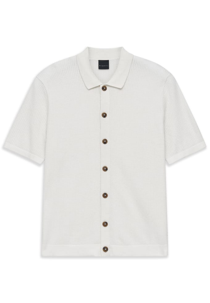 Bugatti Herren Gebreide polo regular fit van katoenmix