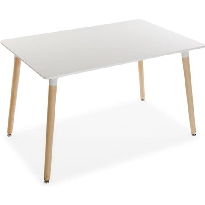 Table à manger - VERSA - Meera - Bois - Blanc - 73 x 80 x 120 cm blanc