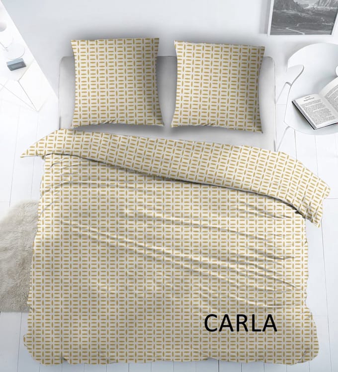 katoen - laken - carla yellow - 1 persoons - 180x290 - incl kussensloop