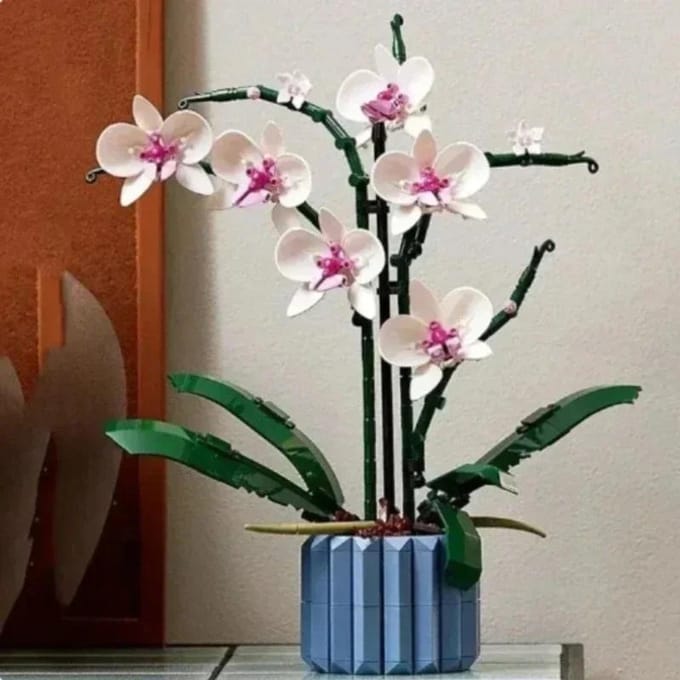 10311 Collection de Briques de Construction Mini Modèle Pot à Orchidée Idées Créatives de Bouquets de Fleurs Briques à Assembler DIY Jouets Éducatifs pour Enfants gray
