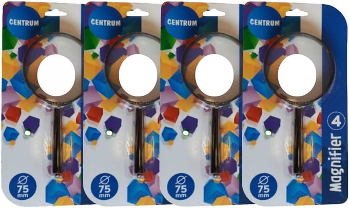 Centrum Vergrootglas/loep - zwart - kunststof/glas - D75 mm - carnaval - Feest - Verkleed accessoire