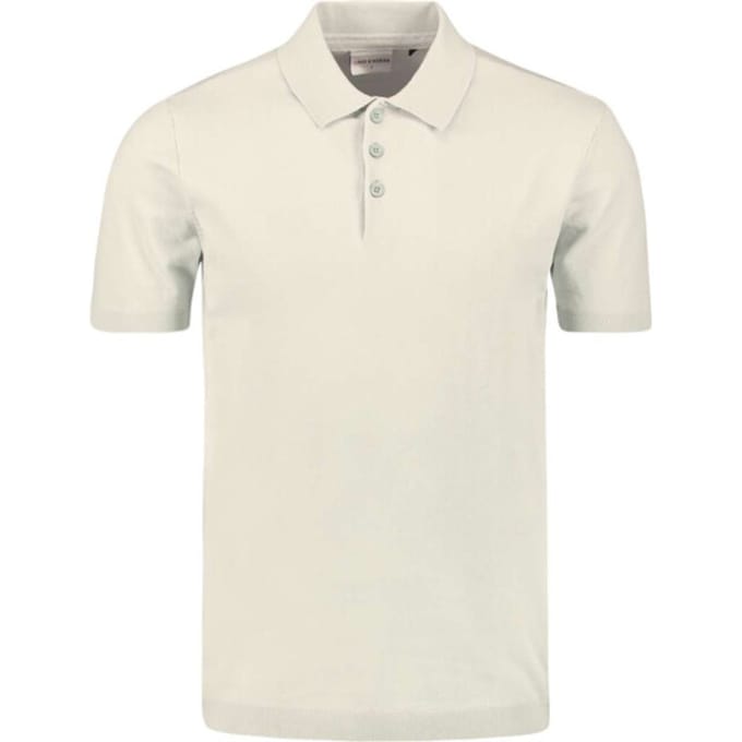 No Excess Pullover Short Sleeve Polo Button Solid Offwhite Maat: XL | Poloshirts Outlet | Heren | Beige