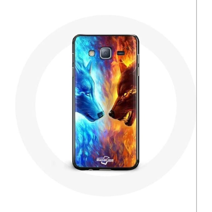 Coque pour Samsung Galaxy j3 2016 Loup de Glace et de feu