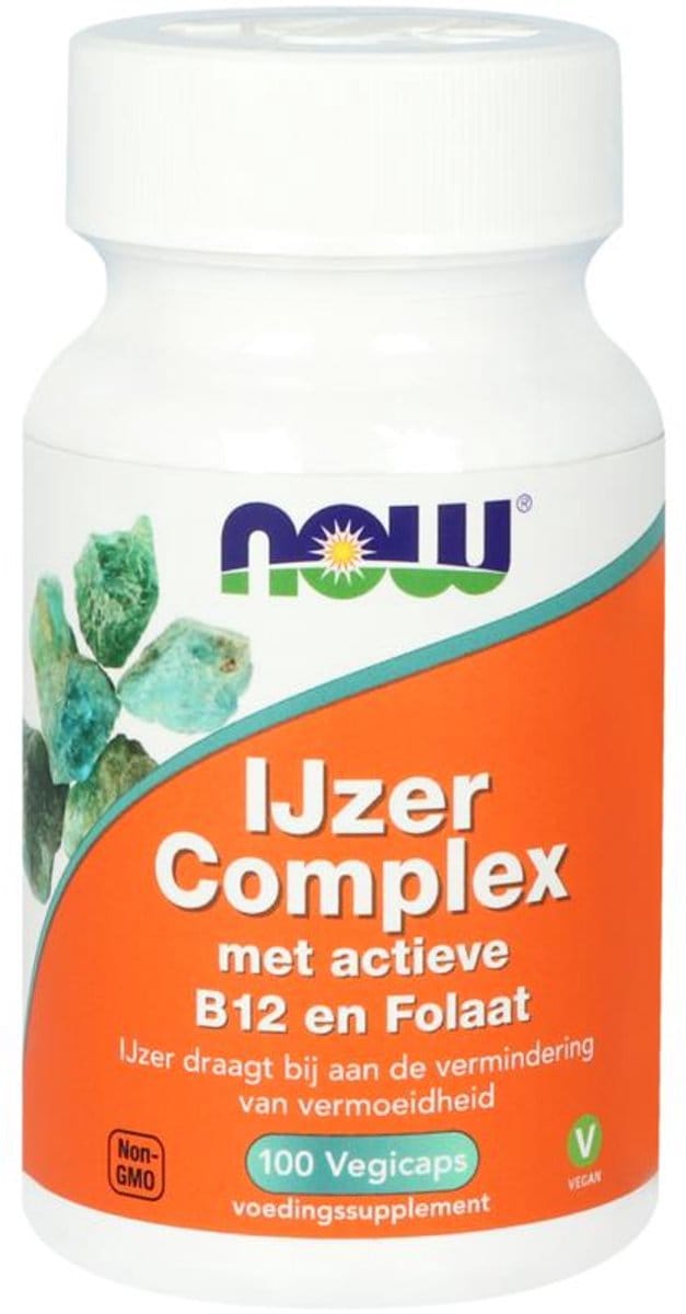 NOW  IJzer complex met actieve B12 en Folaat - 100 vcaps
