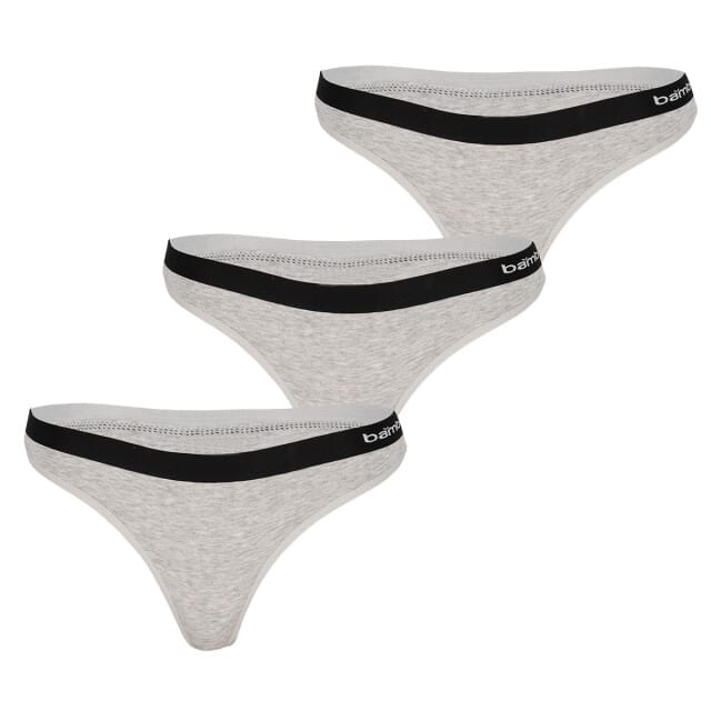 Apollo Dames String Grijs Bamboe 3-pack - Maat S