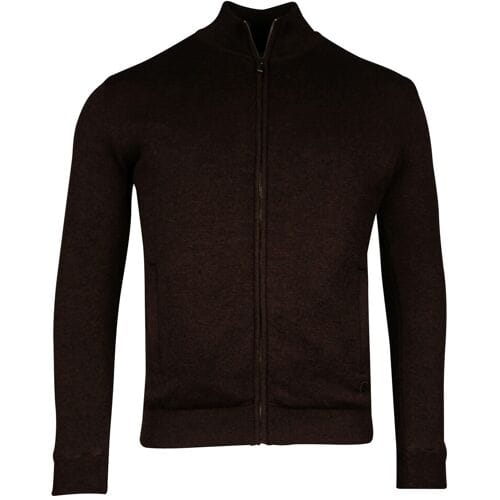 Thomas Maine Vest Merino Wool Lined Cardigan Zip Collar Bruin / male