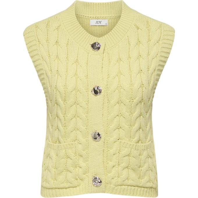 Jacqueline de Yong annalise s/l o-neck cable vest k 15370227 double cream