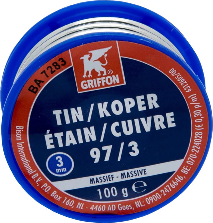 Griffon Draadsoldeer Tin/koper 97/3 Ms 3mm 100gr