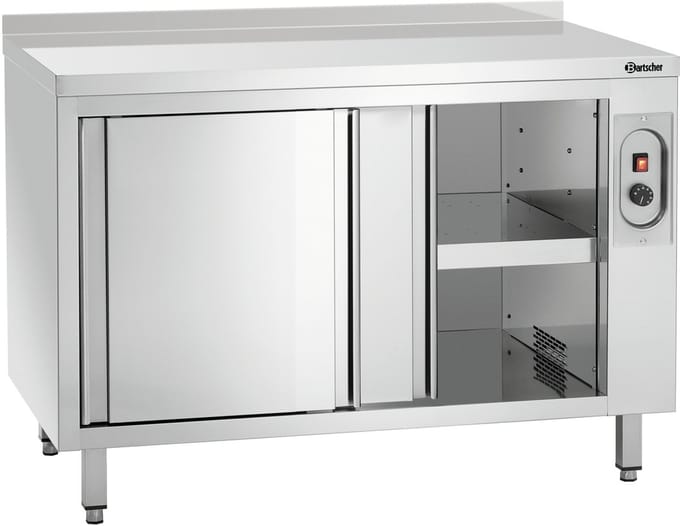 Bartscher Warmhoudkast - RVS - 2 Schuifdeuren + Achter Rand - 2 kW - 1200x700x850mm