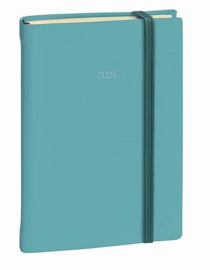 Agenda 2025 Weekplanner Meertalig Zijde Blauw 16x24 cm