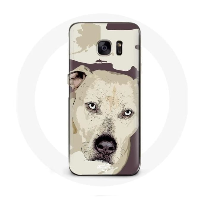 Samsung Galaxy S7 Hoesje Witte Pitbull Hond wit