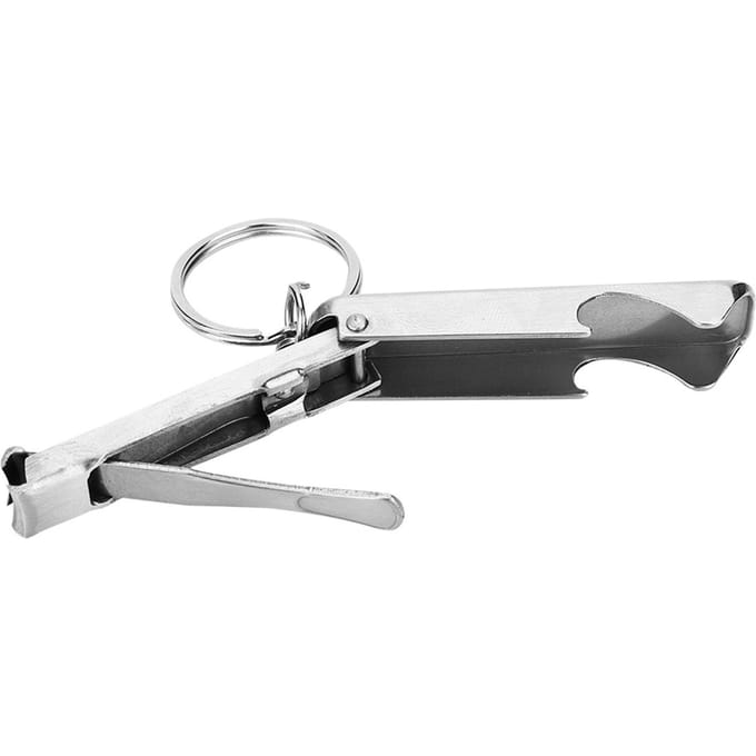 Mini Outil 2 en 1 Porte-clés Anneau Coupe-ongles Ciseaux Ouvre-bouteille white