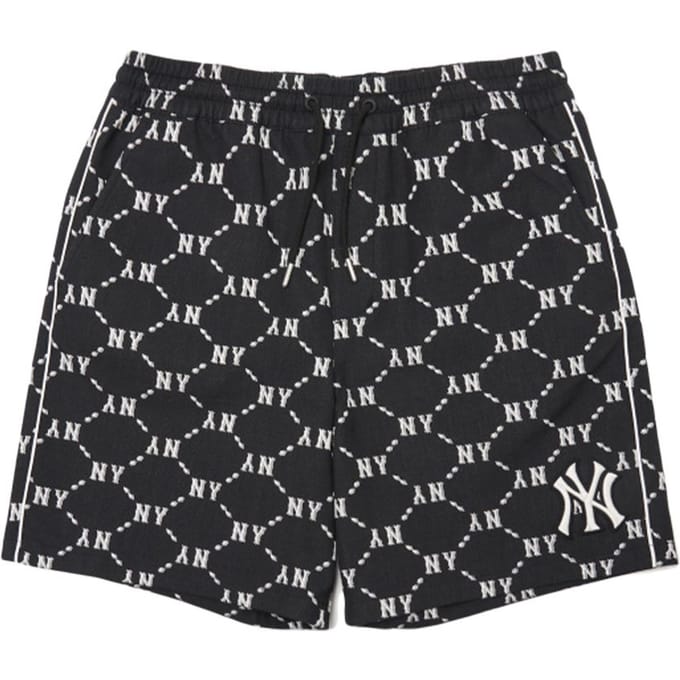 Shorts en Coton Imprimé Logo Logo de Base MLB Unisexe Noir 3ASMM0323-50BKS S gray