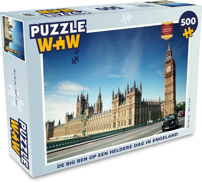 Puzzel De Big Ben op een heldere dag in Engeland - Legpuzzel - Puzzel 500 stukjes