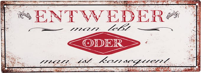 Clayre & Eef Tekstbord 36x13 cm Wit Rood IJzer