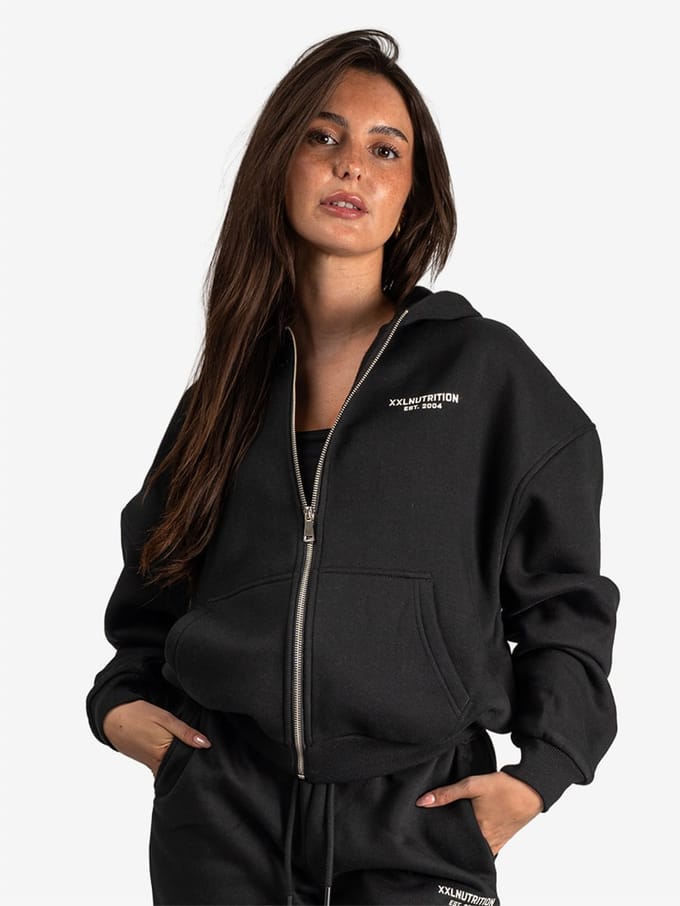 XXL Sportswear Athleisure Jacket - Black Zwart S