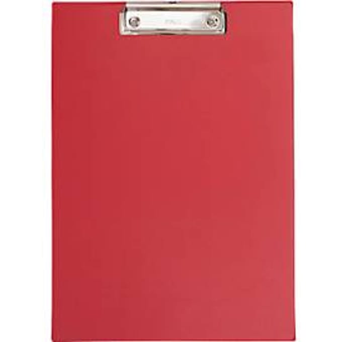 Klembord MAULpoly - karton/polypropeen, recyclebaar - L 320 x B 230 x H 13 mm - A4 staand formaat - klembreedte 8 mm - rood
