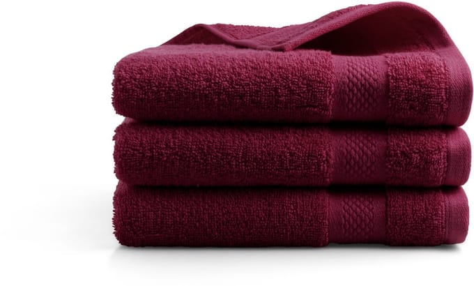 Katoenen handdoek - 3 stuks - 50x100 - bordeaux