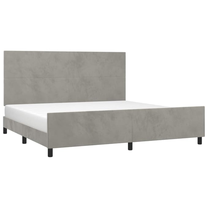 vidaXL - Bedframe - zonder - matras - 200x200 - cm - fluweel - lichtgrijs