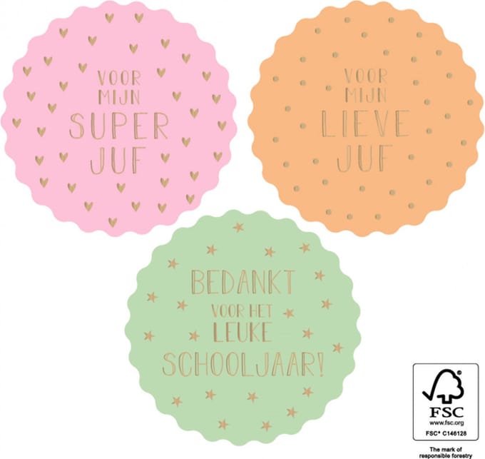 12 Stickers - Multi-Teacher/School Year Gold-Bright