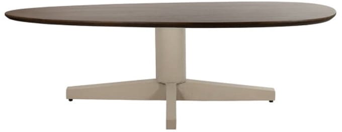 Salontafel Taurus organisch beige poot Mangohout 130x70 cm - walnoot