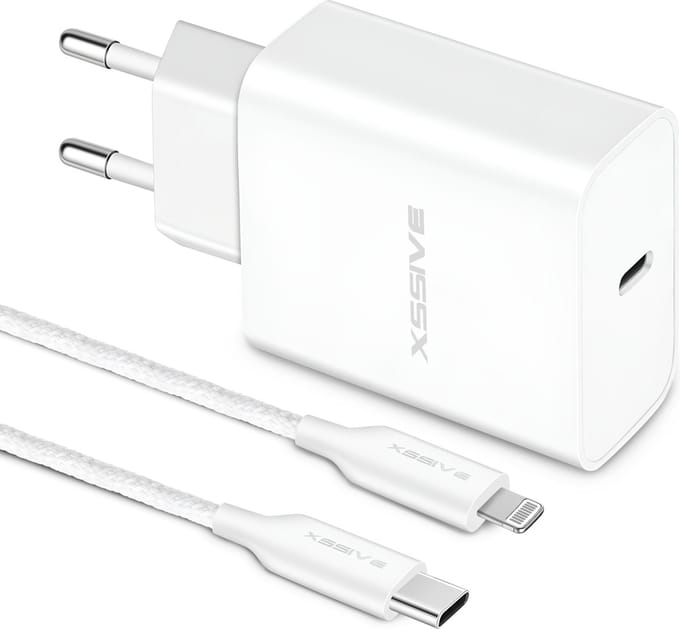 USB C Adapter met Oplader Kabel geschikt voor Apple Lightning, iPhone, iPad en AirPods - 25W Snellader