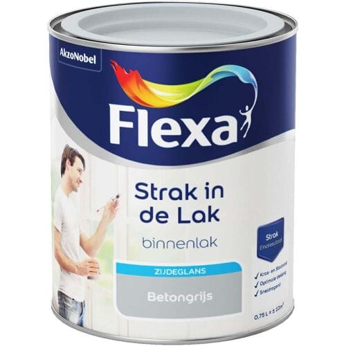 Flexa - Strak In De Lak Binnenlak Zijdeglans - Betongrijs - 750 Ml