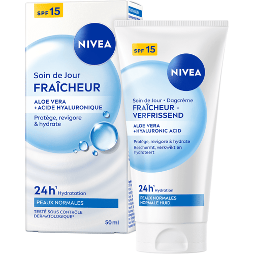 NIVEA Essentials Hydraterende Dagcrème - SPF 15 - Gezichtscreme Normale huid - Met vitamine E, magnoliaextract en lotusextract - 50 ml