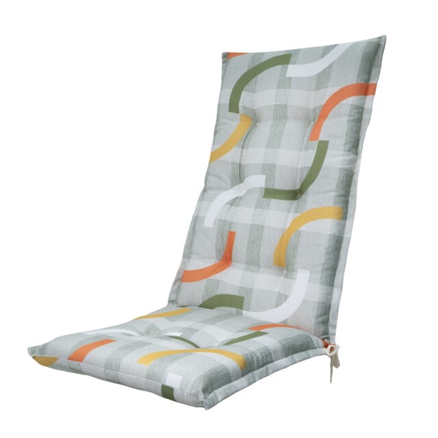 Madison - Tuinstoelkussen Hoge Rug Tess orange - Ca. 123x50 cm - Set van 4