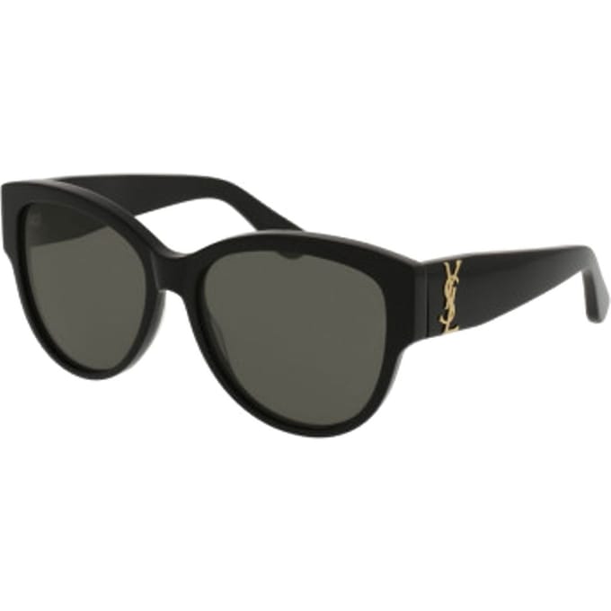 Lunettes de Soleil Saint Laurent Noir Femme Lunettes SL-M3-002-55 Basic Packaging-Eyeglass Case,55,Black gray
