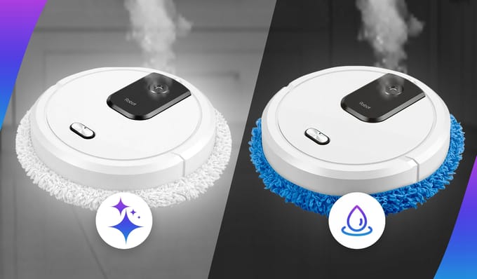Robot Mop - Mop en Droog Robot - 360° Roterend - Sprayfunctie - UV Licht