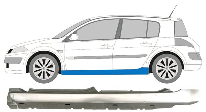 Volledige dorpel voor Renault Megane II 2003-2012 / Links
