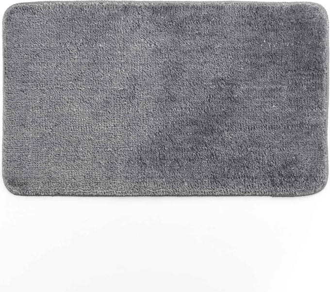 Livetti © Badkamermat Toiletmat Badmat 45x75cm-Grijs met Zilver Glans